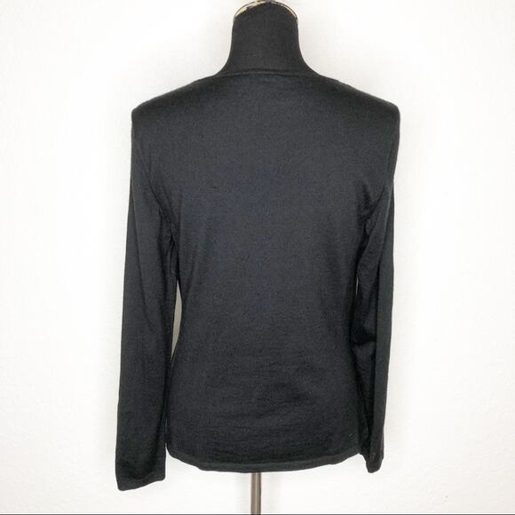 Lafayette 148 black cashmere silk layered sweater top size Medium - Picture 12 of 13